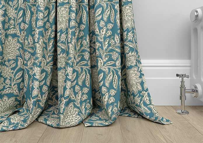 Land & Shore Rowallane, Teal - Made to Measure Curtains - Image 6